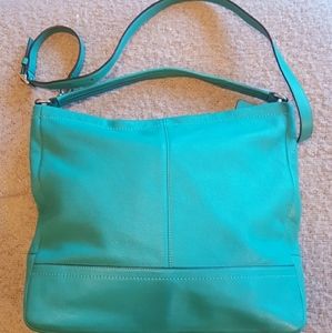 Gorgeous Coach soft teal leather